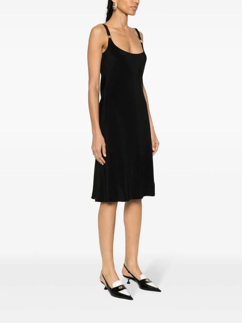 Miu Miu Cady logo-plaque midi dress - Black