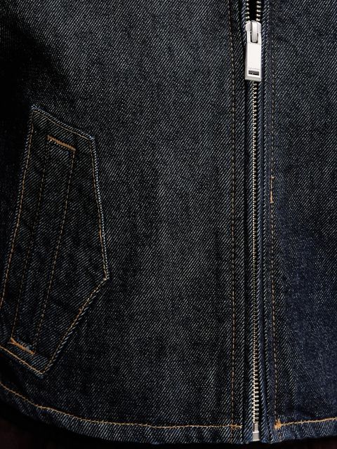 Calvin Klein Jeans kurtka jeansowa kolor czarny przejściowa LV047E731G