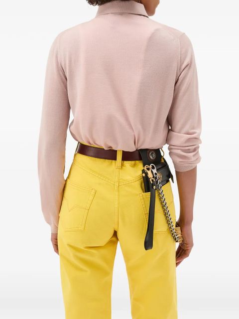 Versace embroidered wool knit cardigan - Pink