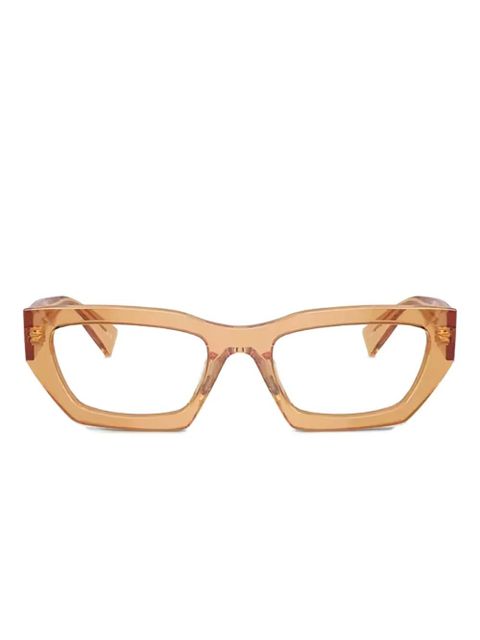 Miu Miu Eyewear geometric-frame glasses - Orange - zdjęcie produktu nr 1