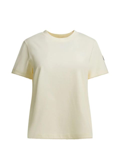 Moncler logo-patch scalloped-trim T-shirt - Neutrals - zdjęcie produktu nr 1