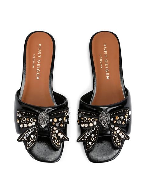 Kurt Geiger London klapki skórzane Kensington Bow Flat Sandal - zdjęcie produktu nr 1