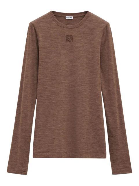 LOEWE logo-embroidered T-shirt - Brown - zdjęcie produktu nr 1