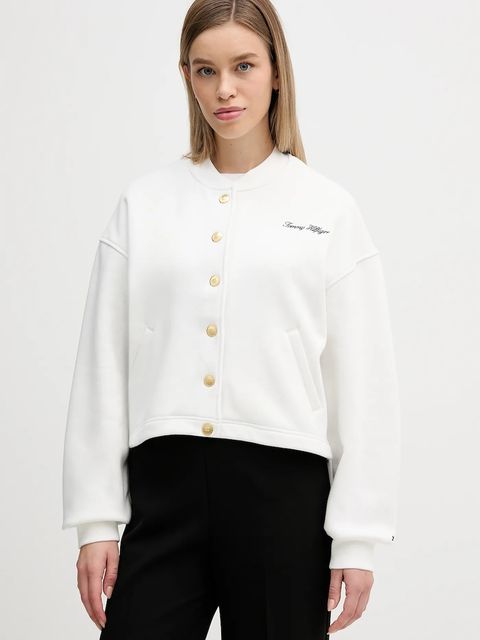 Tommy Hilfiger bluza damska kolor biały gładka WW0WW47835 - zdjęcie produktu nr 1