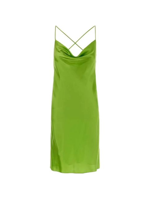 Saint Laurent cowl-neck satin mini dress - Green - zdjęcie produktu nr 1