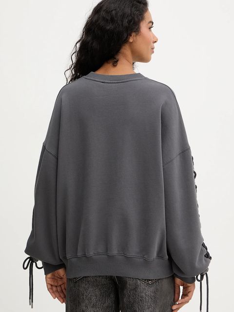 Rotate bluza bawełniana damska kolor szary gładka 1154681205