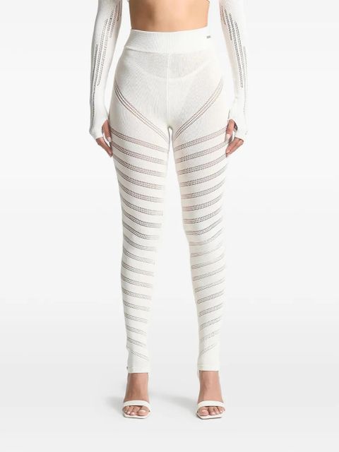 Manière De Voir knitted spiral contour leggings - White