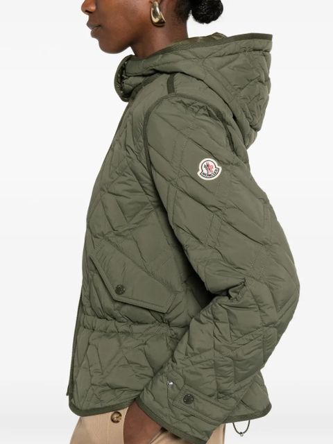 Moncler quilted hooded jacket - Green