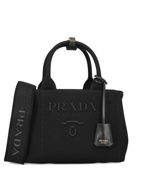 Prada small Jardinière logo-embroidery tote bag - Black - zdjęcie produktu nr 1