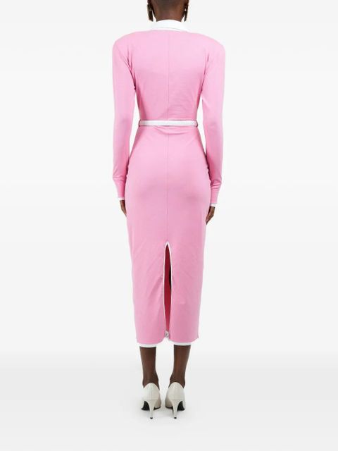 Rowen Rose long-sleeves maxi polo dress - Pink