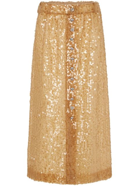 Rabanne sequin-embroidered skirt - Neutrals - zdjęcie produktu nr 1