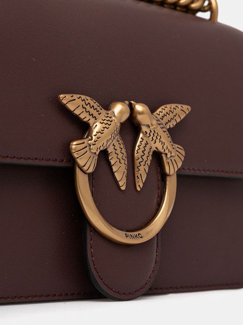 Pinko torebka skórzana kolor brązowy 100074 A0F1