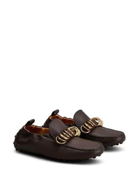 Tod's ring-embellished loafers - Brown - zdjęcie produktu nr 2