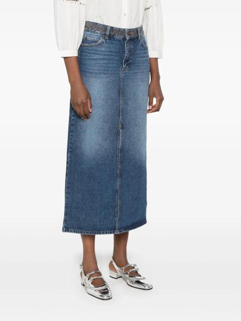 Ba&Sh Matemática midi skirt - Blue