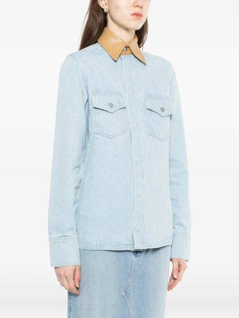 Nanushka exposed-seam cotton shirt - Blue
