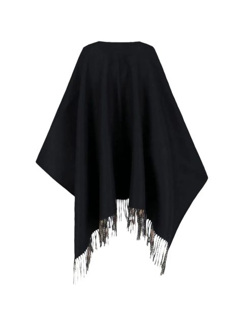 Burberry fringed check-pattern cape - Black - zdjęcie produktu nr 2