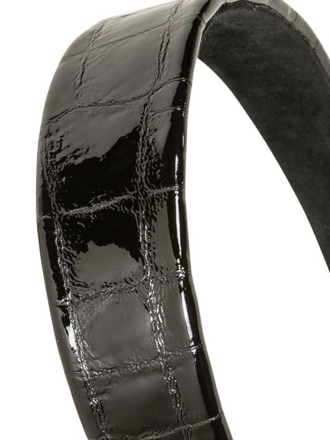 Jennifer Behr croc-embossed headband - Black - zdjęcie produktu nr 2