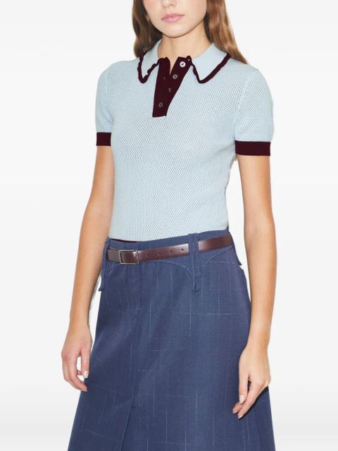 Tory Burch viacose pointelle sweater - Blue