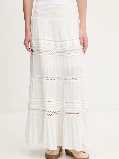 Superdry spódnica kolor beżowy maxi rozkloszowana W7210351A-71D - zdjęcie produktu nr 1