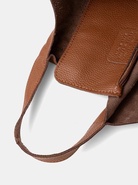 Answear.LAB torebka skórzana kolor brązowy