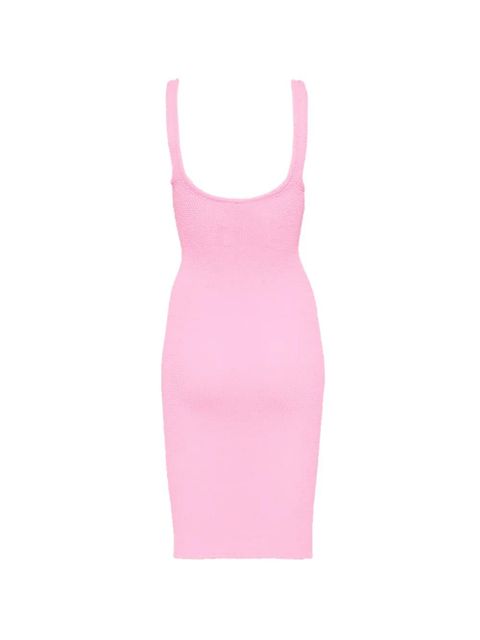 Hunza G square-neck textured midi fitted dress - Pink - zdjęcie produktu nr 2