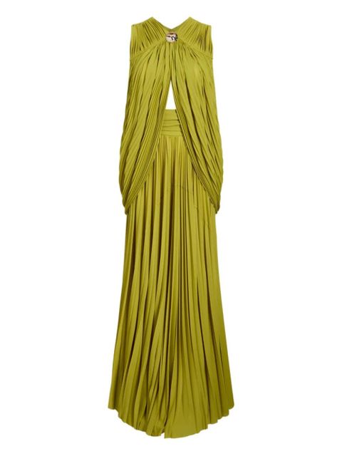 Proenza Schouler pleated draped maxi party dress - Green - zdjęcie produktu nr 1