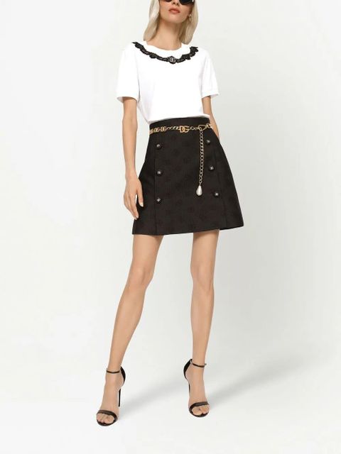 Dolce & Gabbana DG-logo jacquard miniskirt - Black