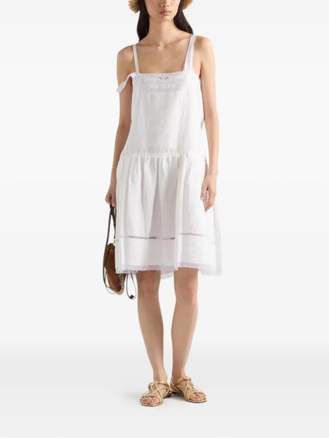 Prada embroidered linen dress - White - zdjęcie produktu nr 2