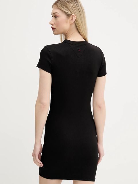 Tommy Jeans sukienka kolor czarny mini dopasowana DW0DW21186