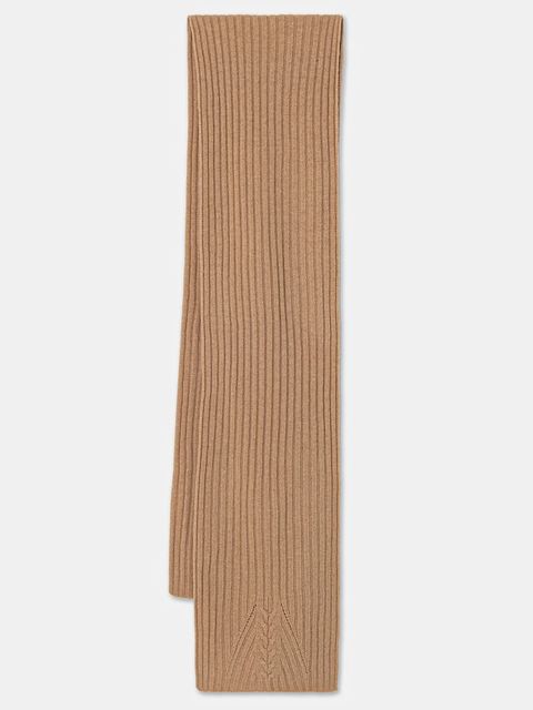 United Colors of Benetton szalik wełniany kolor beżowy gładki 1244DU01G - zdjęcie produktu nr 1