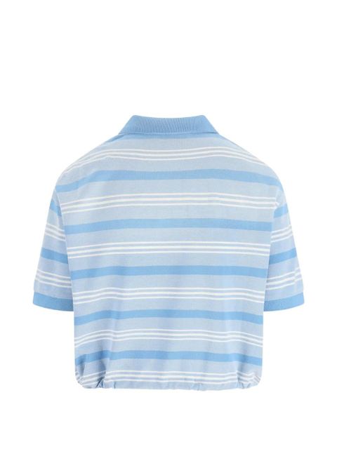 Prada striped logo polo top - Blue - zdjęcie produktu nr 2