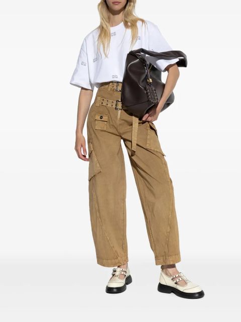GANNI cotton pocket trousers - Neutrals