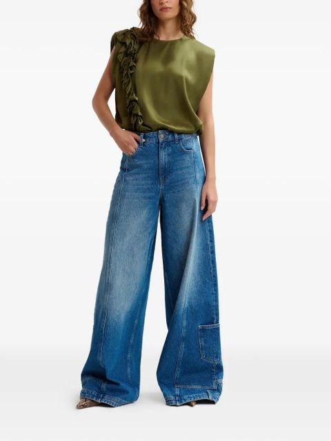 Essentiel Antwerp ruffled sleeveless blouse - Green - zdjęcie produktu nr 2