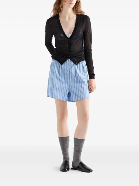 Prada embroidered-logo cardigan - Black - zdjęcie produktu nr 2