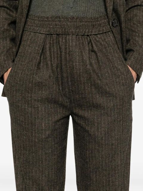 ISABEL MARANT pinstripe elastic-waist tailored trousers - Brown