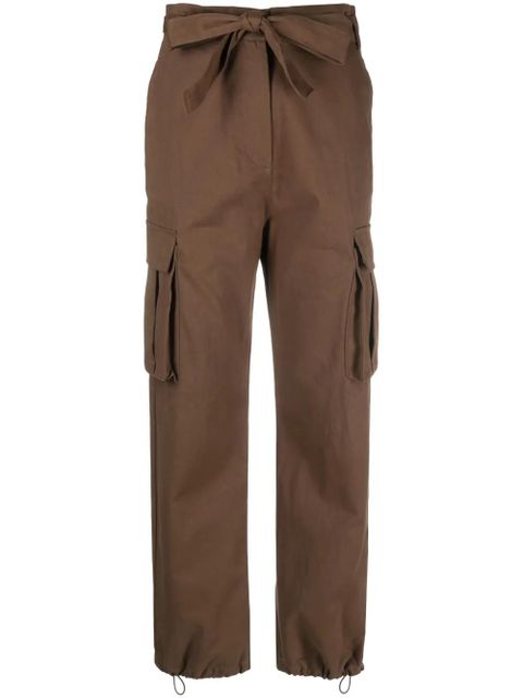 PINKO belted straight-leg trousers - Brown - zdjęcie produktu nr 1