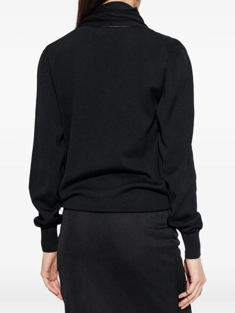 Jil Sander roll-neck draped sweater - Black