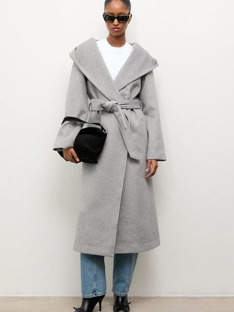 Answear.LAB płaszcz wełniany kolor szary