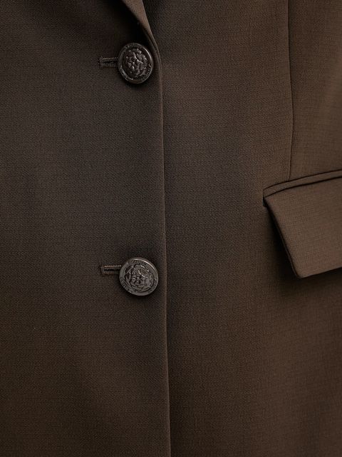 Guess marynarka THEOLINE kolor brązowy jednorzędowa gładka W5YN46 WGHC2