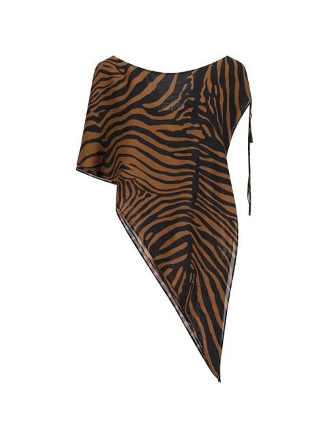 Blumarine zebra-print top - Brown - zdjęcie produktu nr 2