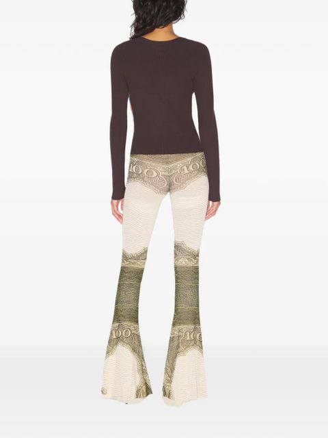 Jean Paul Gaultier rose-print buttoned cardigan - Brown