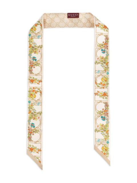 Gucci floral-print silk scarf - White - zdjęcie produktu nr 1