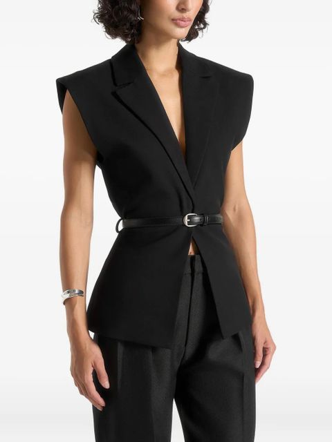 Manière De Voir Linda belted waistcoat - Black - zdjęcie produktu nr 2