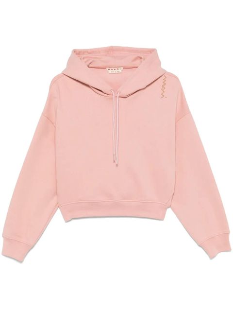 Marni embroidered-logo hoodie - Pink - zdjęcie produktu nr 1