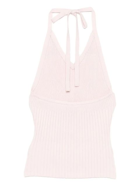 Reformation Delia ribbed halter top - Pink - zdjęcie produktu nr 2