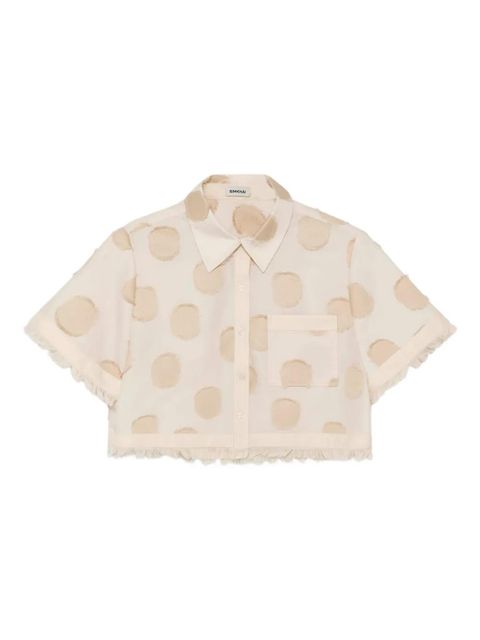 Simkhai Topanga polka-dot frayed shirt - Neutrals