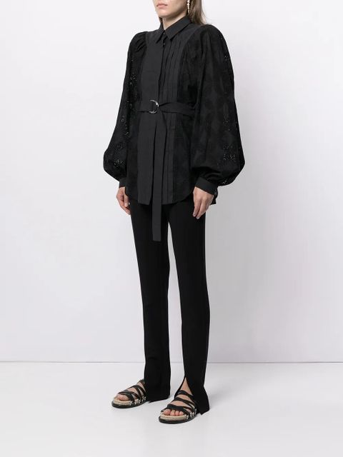Acler Klara cut-out belted blouse - Black