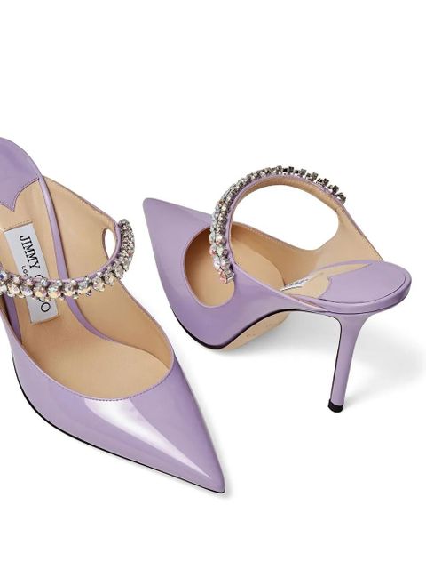 Jimmy Choo Bing 100mm crystal-embellished mules - Purple
