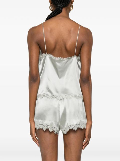 DÔEN Loure lace-trim top - Green