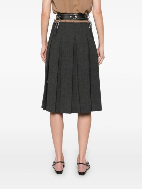 Prada virgin-wool pleated midi skirt - Grey